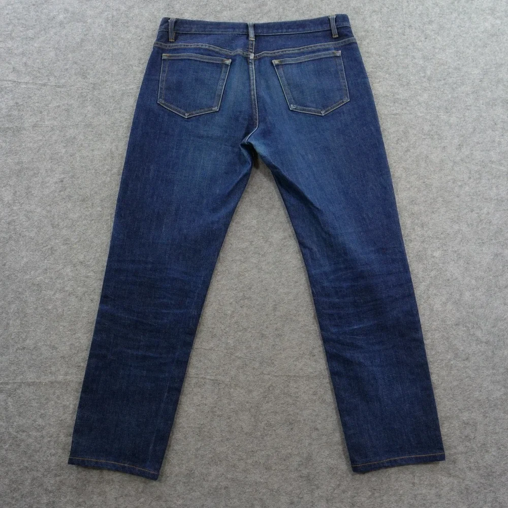 APC Jeans Mens 34 Blue Petit Standard Slim Straight Denim Button Fly Dark Wash